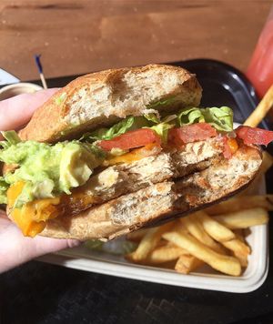 Chick’n sandwich  at Veggie Grill - Wells St in Chicago