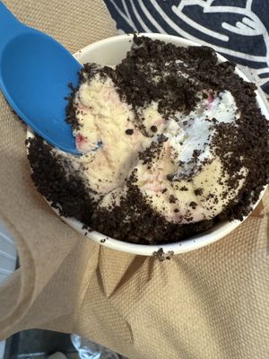 Lemon blueberry with Oreos  at Orange Cycle Creamery in Tarpon Springs