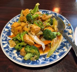 Tofu family style - made spicy !  at Red Lotus Chinese Restaurant in West Yellowstone