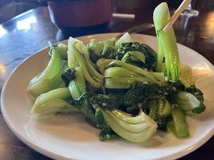 Sautéed Chinese Vegetables (Pak Choi)  at Red Lotus Chinese Restaurant in West Yellowstone