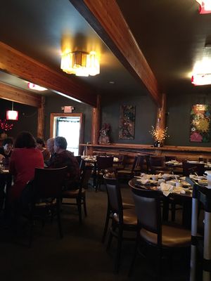 Charming interior at Red Lotus Chinese Restaurant in West Yellowstone