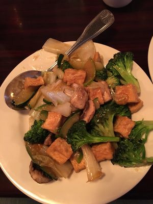 Tofu Family serve with rice  at Red Lotus Chinese Restaurant in West Yellowstone