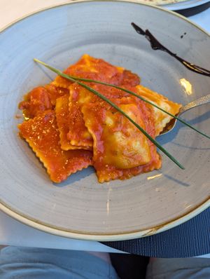 Vegan Ravioli at Pizza na Pedra in Olhao
