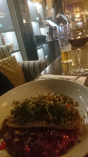 Hake amazing with risotto  at Butler & Barry Gastro Pub in Bray