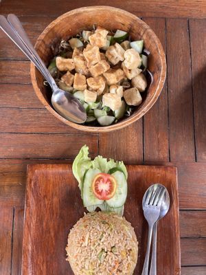 Nasi goreng and nasi campur   at Green Garden in Lembongan