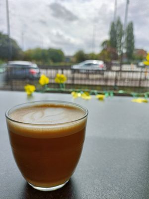 Coffee in the window 🪟 at Glazed in Newcastle Upon Tyne