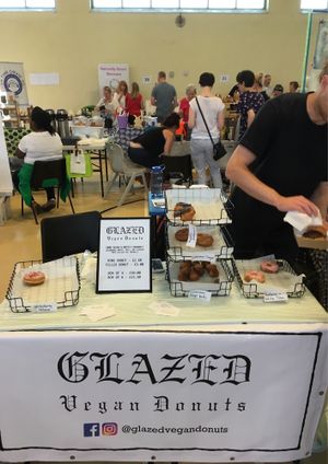 Stall at the Tyneside vegan festival  at Glazed in Newcastle Upon Tyne