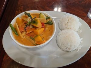 Mongolian wonder lunch special at Anna's Vegan Cafe in Sacramento