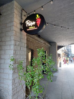 Outside at Purée Health Bar in Tallinn