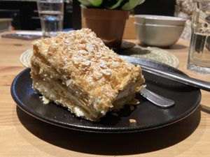 Napoleon cake  at Purée Health Bar in Tallinn