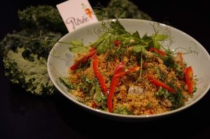 Quinoa with kale and vegetables at Purée Health Bar in Tallinn