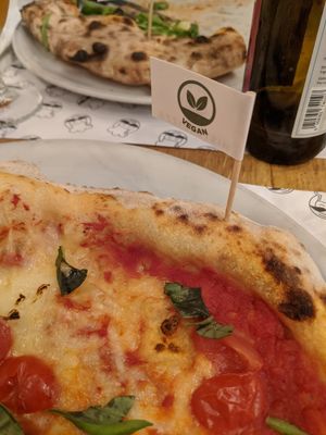 Clearly marked vegan options! at Mister Pizza - Via Pietrapiana in Florence