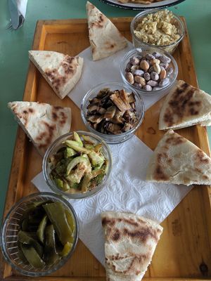 Antipasto share board without cheese at L' Auberge in Taghazout