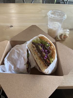 Torta de milanesa  at Delicias Bakery in Los Angeles