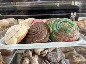 Delicious fresh conchas in all the flavors 💕  at Delicias Bakery in Los Angeles