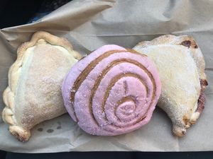Mexican pasties & donut at Delicias Bakery in Los Angeles
