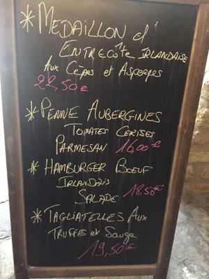 Menu  at Mercury in Luxembourg City