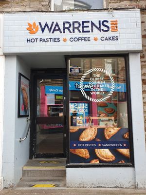 Outside at Warrens Bakery in Newquay