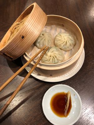 Vegan steamed dumplings  at Raku Robi Kitchen in Naha