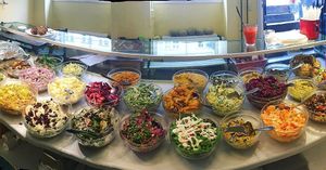 wide selection of salad  at Estin in Copenhagen