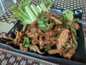 Duck salad  at Suan Eakaparp Vegetarian - สวนเอกภาพ อาหารเจ素食餐廳 in Pattaya