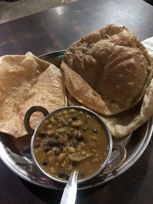 Puri set  at Spice Nepal in Pokhara