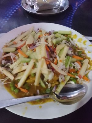 Super huge samosa chat at Spice Nepal in Pokhara