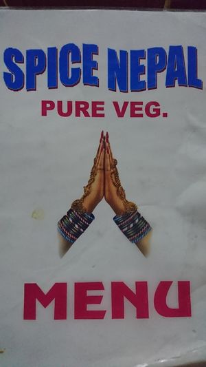 Menu at Spice Nepal in Pokhara