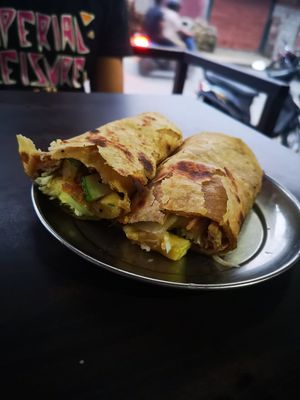 Veg roll. Good but weird. It had veg, but also chili sauce and banana. at Spice Nepal in Pokhara