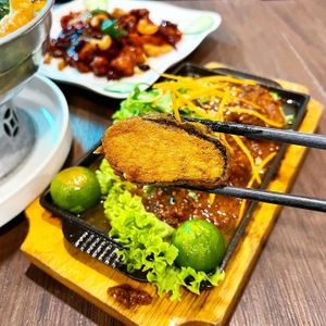 Fragrant sambal grilled fish at New Fut Kai Vegetarian 新佛界素食 in Central Singapore