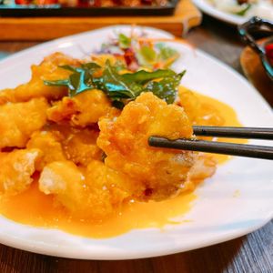 Pumpkin butter sauce mushroom $15/ $28 at New Fut Kai Vegetarian 新佛界素食 in Central Singapore