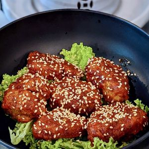 Korean Spicy Chicken at New Fut Kai Vegetarian 新佛界素食 in Central Singapore