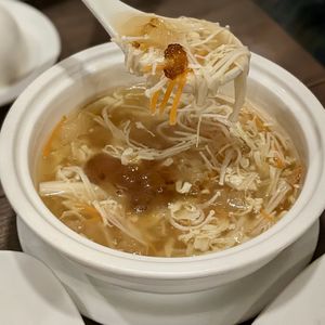Vegan Peach Gum and Wild Bamboo Pith Sharksfin Soup at New Fut Kai Vegetarian 新佛界素食 in Central Singapore
