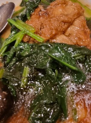 Spinach with tofu skin at New Fut Kai Vegetarian 新佛界素食 in Central Singapore
