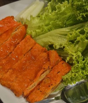 Suckling pig (with sweet sauce) at New Fut Kai Vegetarian 新佛界素食 in Central Singapore