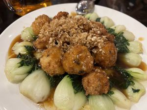 Chinese yam balls 7/10  at New Fut Kai Vegetarian 新佛界素食 in Central Singapore