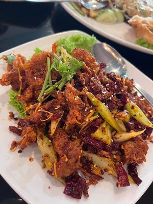 Spicy chicken at New Fut Kai Vegetarian 新佛界素食 in Central Singapore