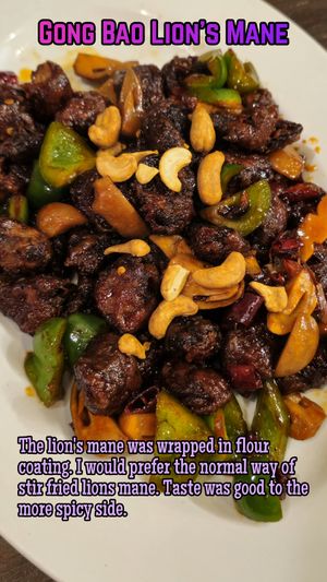 Stir fry lion's mane at New Fut Kai Vegetarian 新佛界素食 in Central Singapore