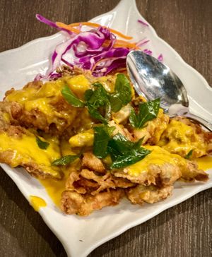 Pumpkin Butter Sauce Mushroom at New Fut Kai Vegetarian 新佛界素食 in Central Singapore