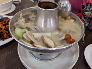Yuzu coconut hot pot at New Fut Kai Vegetarian 新佛界素食 in Central Singapore