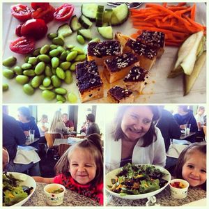 Tofu, veggies, and salad at Coolgreens - Downtown in Oklahoma City