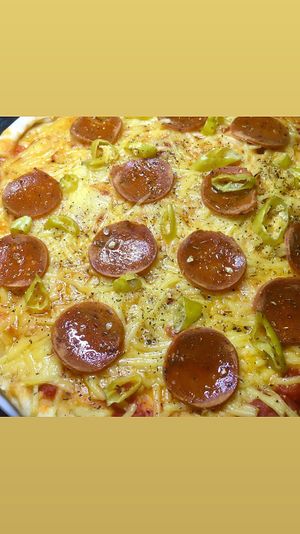 Vepperoni hot pizza at Lil Mama's Vegan Kitchen in Paignton