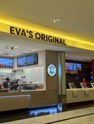 Food court inside Square One at Eva's Original Chimneys in Mississauga