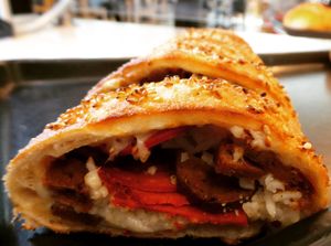 Pepperoni & Sausage Stromboli at Kustom Pizza & Subs in Wheaton