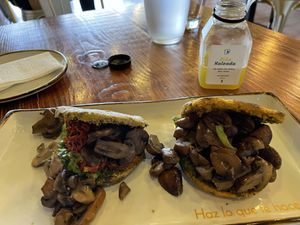 Arepas de hongo y jugo   at Vitali in Panama City