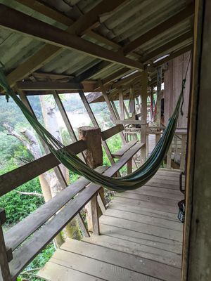 Front porch of a private bungalow at Tao Guesthouse in Kasi
