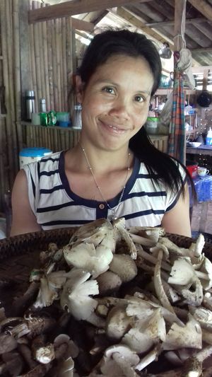 Fresh picked mushrooms  at Tao Guesthouse in Kasi