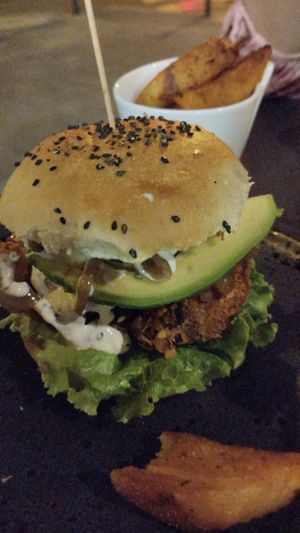 Portobello burger at Cafe Mutin in Geneva