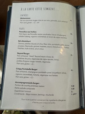 Menu in French. Staff also speak English  at Cafe Mutin in Geneva