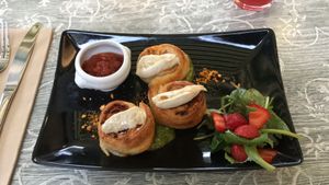 Delicious variations of tomatoes  at Cafe Mutin in Geneva